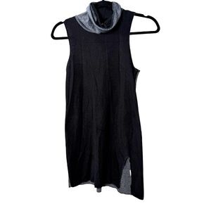 Nation LTD. Black Grey Gray Sleeveless Mock Neck Blouse Size Small